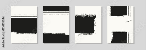 Expressive paint brush strokes with rough texture on background, minimalist abstract vector design for posters, branding, and modern art.