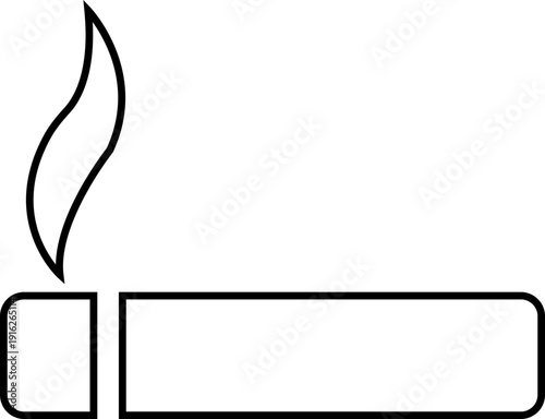 Smoking cigar vector icon tobacco silhouette and outline , classic smoke symbol isolated on transparent background for lounge and branding design