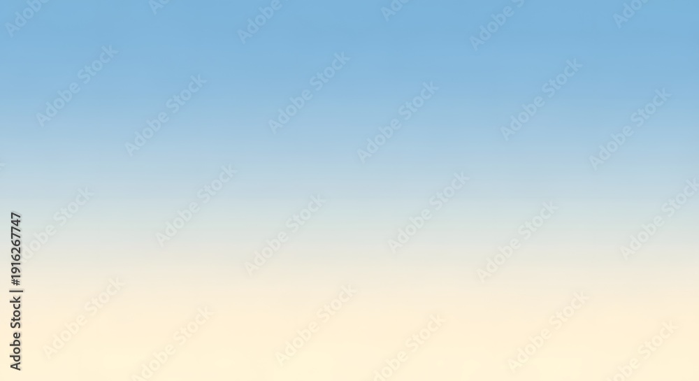 Obraz premium Serene gradient background fading from clear blue sky to soft cream, perfect for a tranquil atmosphere