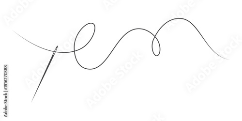 Sewing thread and needle. 