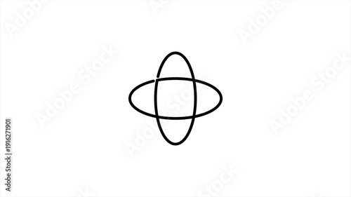 Looping Loading Animation with Two Ellipse Crossed, Loader for Waiting Progress Bar for UIUX