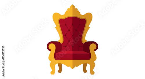 Regal Throne Chair, Luxury Seat, Royalty Symbol