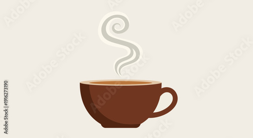 Steaming Hot Coffee Cup - Cozy Morning Beverage Illustration