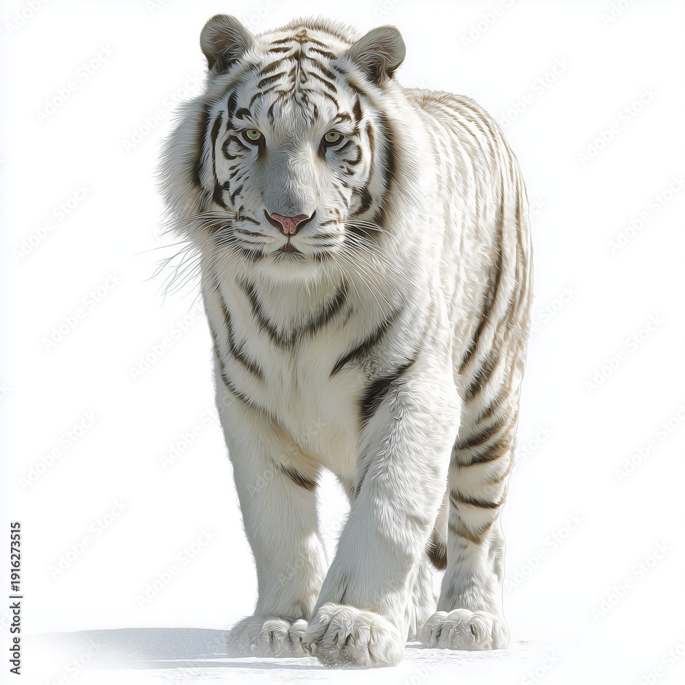 Fototapeta premium white tiger isolated on white