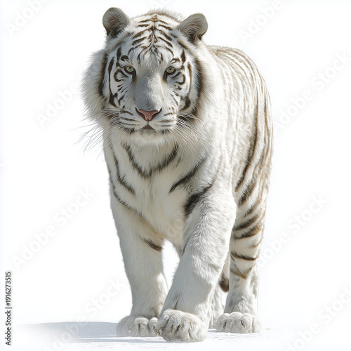 white tiger isolated on white