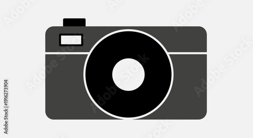 Simple camera icon, minimalist design, photography concept