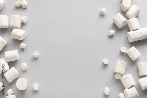 Sweet marshmallows on grey ...