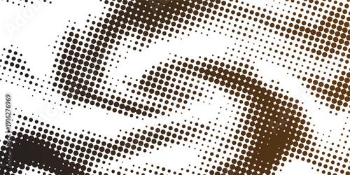 Dotted halftone gradient texture. Fading polka dot background. Repeated dots gradation pattern background. brown vanishing comic pop art overlay backdrop. Halftone raster effect wallpaper.