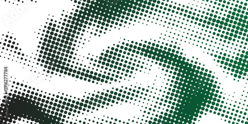Dotted halftone gradient texture. Fading polka dot background. Repeated dots gradation pattern background. dark green vanishing comic pop art overlay backdrop. Halftone raster effect wallpaper.