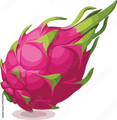 Dragon Fruit Pitaya Vector Illustration with Exotic Tropical Fresh Organic Pink Fruit for Healthy Food and Summer Design