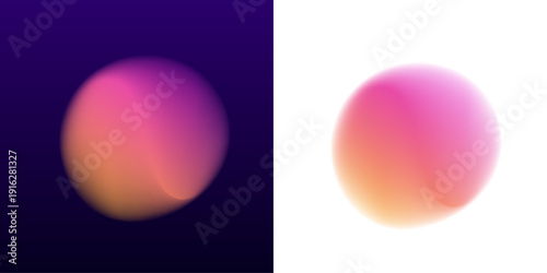 Soft pastel gradient circle with translucent mesh layers, smooth glowing edges, and dreamy luminous aura. vector
