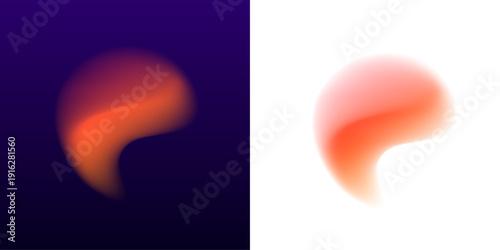 Neon liquid gradient orb with balanced spherical shape, layered mesh blending, and radiant highlights. vector