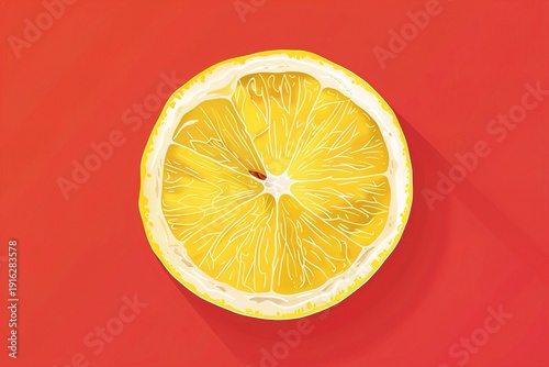A vector icon of a juicy, sliced lemon with detailed pulp texture, centered on a solid background.