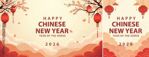 Chinese New Year Background, Elegeant lunar background for banner & social media template