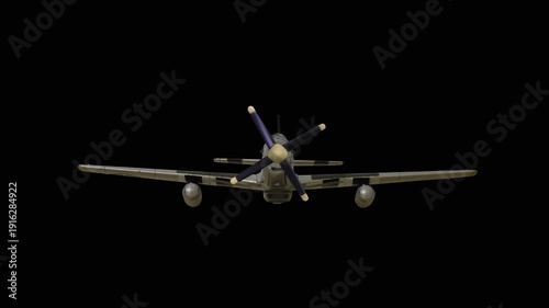 ww2 scale model aircraft propeller animation with alpha channel 