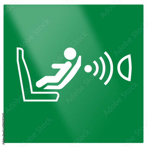 Emergency Evacuation Chair Sign – Assisted Escape Device Safety Symbol E014