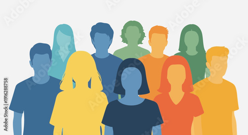 Diverse Crowd People Group Diverse Backgrounds Together