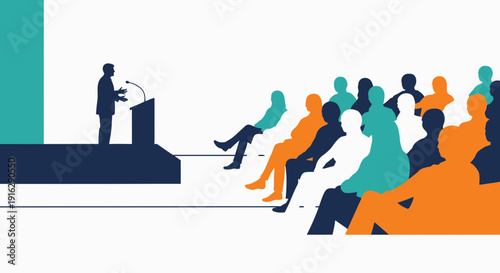 Speaker Addressing Audience at Presentation