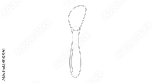 Minimalist Line Art Drawing of a Butter Knife, Simple Kitchen Utensil Icon