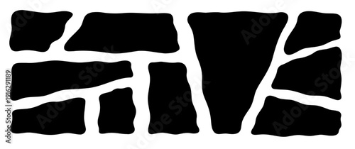 Wavy organic rectangles created for backgrounds and text support. Adds movement and abstract character.