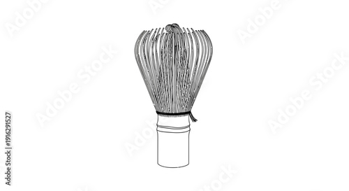 Matcha Whisk (Chasen) - Traditional Japanese Tea Ceremony Tool, Line Art