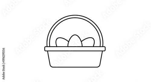 Basket with three white eggs isolated on white background Vector