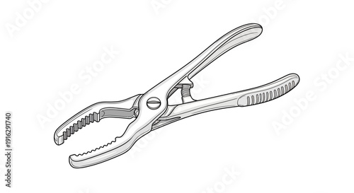 Medical Surgical Clamp Pliers Tool Illustration