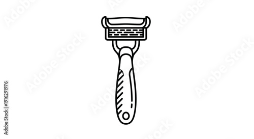 Line Art Icon of a Razor, Shaving Tool for Personal Grooming and Hygiene