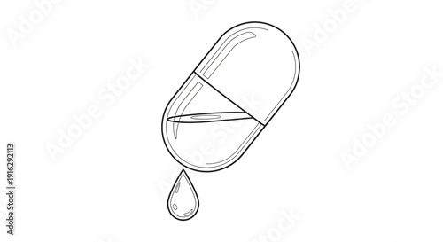 Liquid Medicine Dropping from Capsule, Healthcare and Pharmaceutical Concept