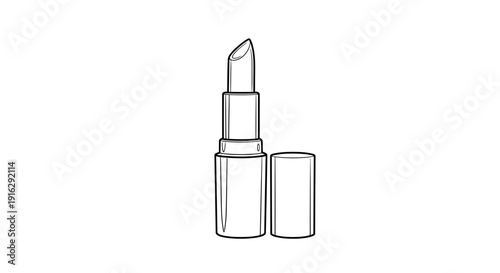 Lipstick, Cosmetic, Beauty Product, Makeup, Open Tube, Sketch Style