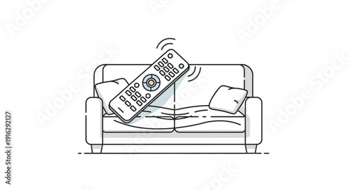 Lost TV Remote Found on Sofa, Entertainment Concept