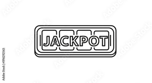 Jackpot Slot Machine Sign, Casino Game Win, Gambling Entertainment Concept