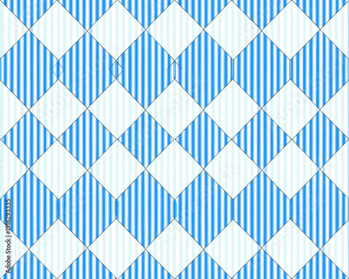 Geometric pattern with alternating blue stripes and white diamond shapes