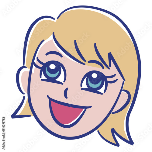 女の子の顔イラスト