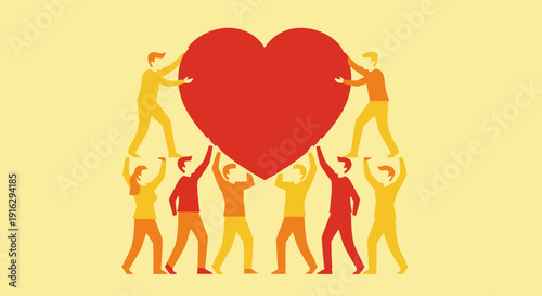 Teamwork heart care support community love togetherness concept