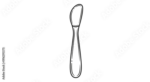 Hand-drawn illustration of a butter knife, isolated on white background