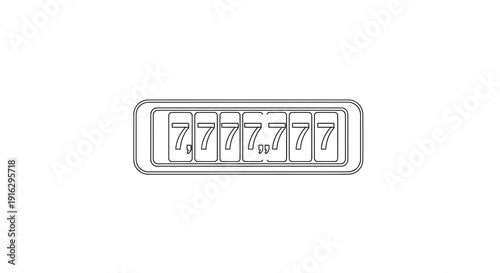 Vintage Mechanical Counter with Seven Digits Showing '7777777'