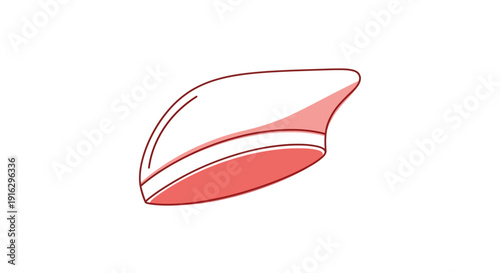 Stylized Illustration of a Red and White Chef Hat