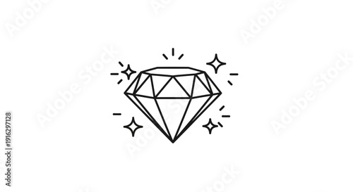 Sparkling Diamond Icon - Luxury Gemstone Symbol