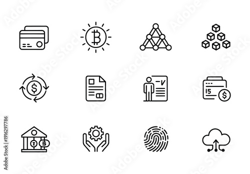 Set of vector icons representing customer support and communication tools
