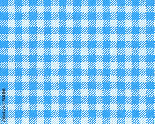A vibrant blue and white checkered pattern fills the entire frame