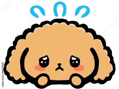 かわいいトイプードルの顔アイコンイラスト素材5