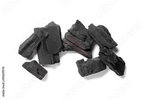 Pieces of char coal isolate...