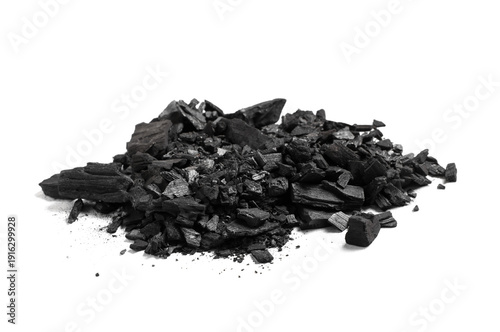 Heap of coal isolated on wh...