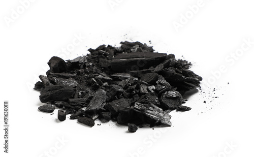 Heap of coal isolated on wh...
