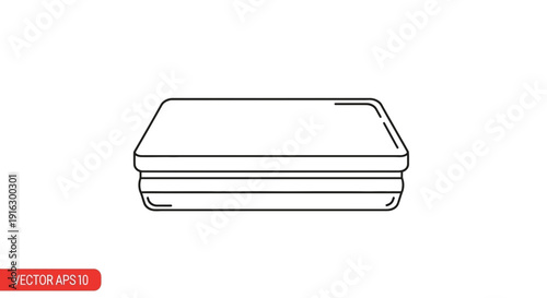Simple Line Art Illustration of a Mattress, Bedding, Sleep Comfort Concept
