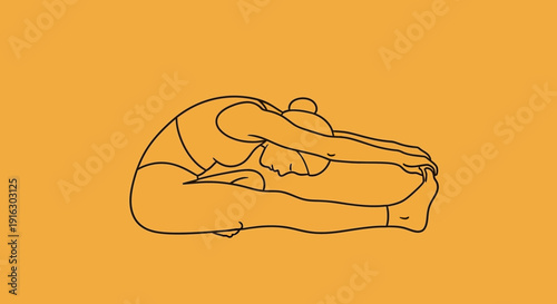 Simple line art illustration of a duck head profile on orange