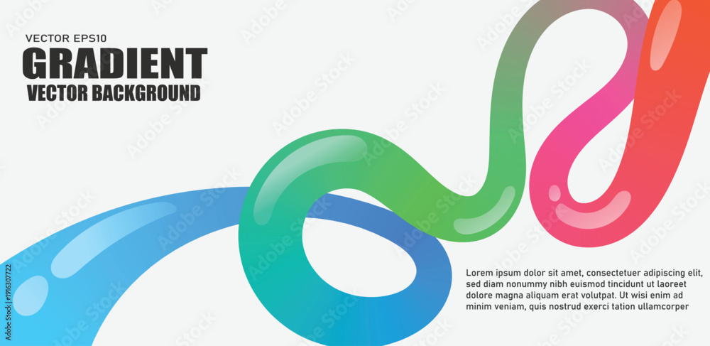 Fototapeta premium Modern Colorful Wavy Lines Background for Business Presentation