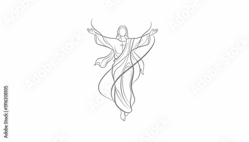 Jesus Christ Ascending, Religious Symbol, Christian Faith, Divine Grace, Spiritual Art