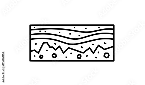 Geological bedrock layer outline icon vector earth strata symbol isolated on transparent background